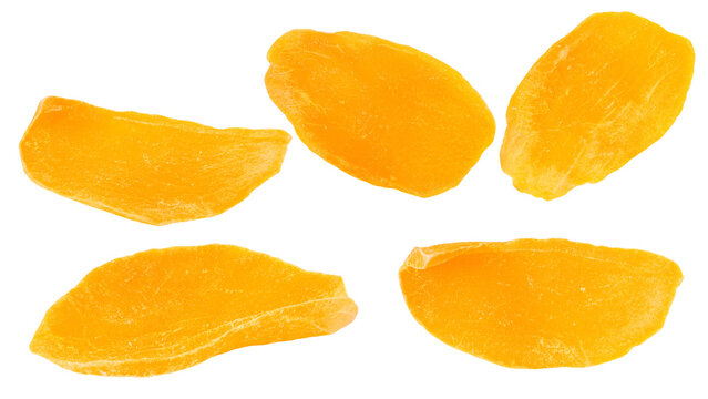 Dried Mango, isolated on white background, full depth of field