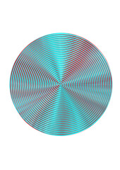 interessante kreisfigur mit vielen konzentrischen ringen und radialem glanzeffekt in den farben blau und rot schillernd, modern art,
