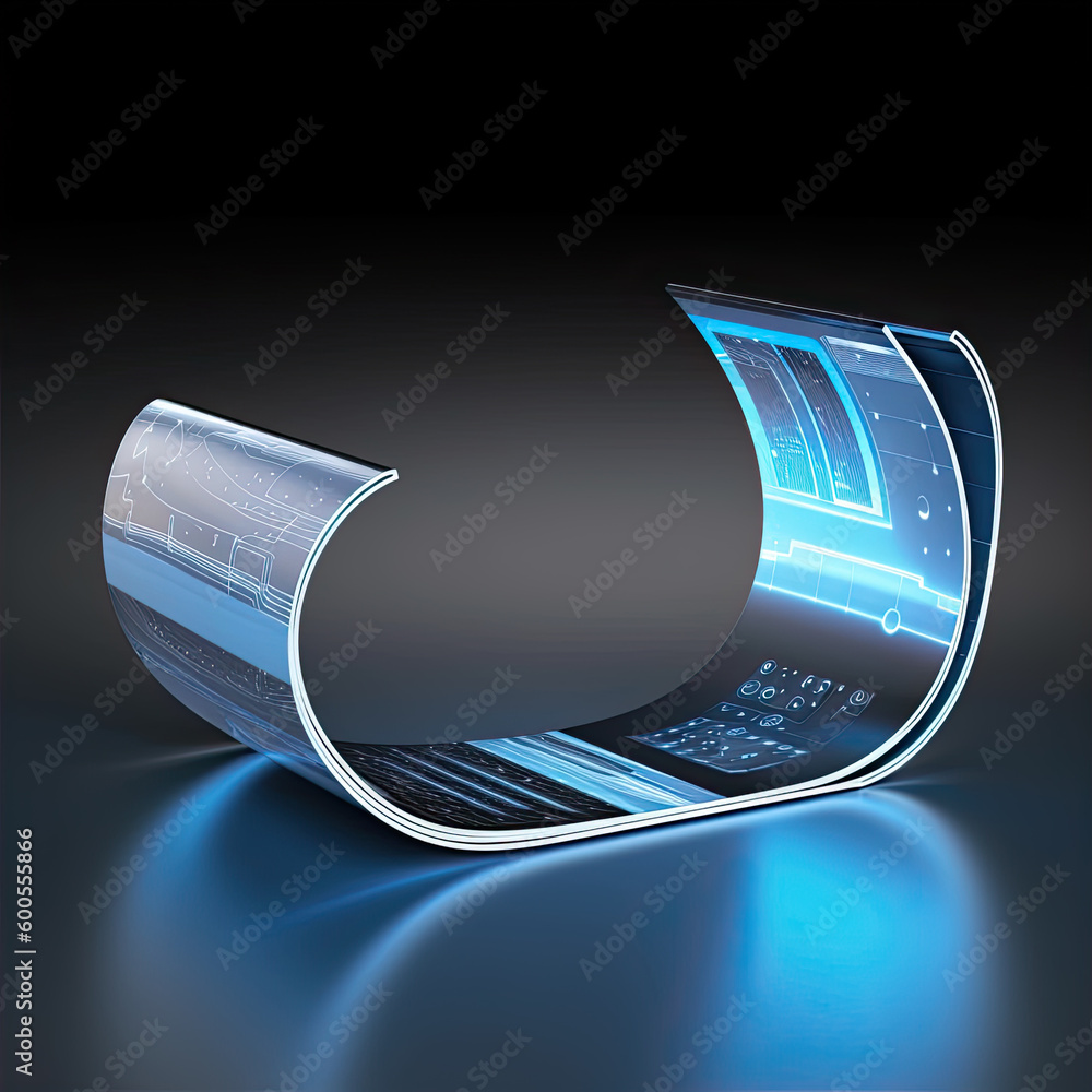 Poster modern flex screen icon. flat illustration of modern flex screen icon for web design generative ai