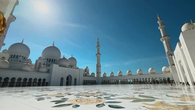 mosque country, sheikh zayed grand mosque, blue sky and light over the mosque