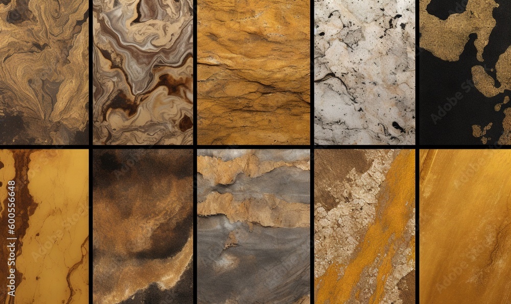 Poster a bunch of different types of marbles in different colors. generative ai