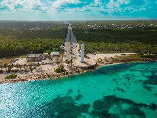 Lighthouse at Mahahual, Quintana Roo, Mexico