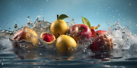 Fototapeta na wymiar juicy water food drop vitamin green fresh fruit background healthy strawberry. Generative AI.