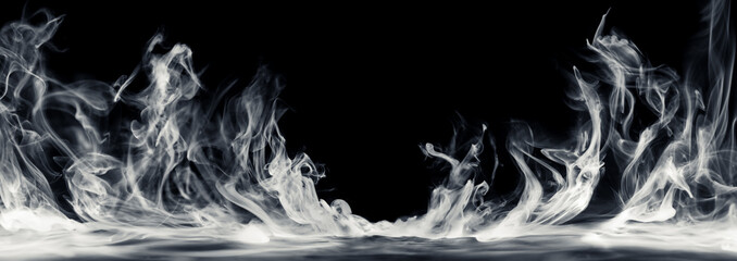 Real smoke exploding and swirling outwards. Dramatic smoke or fog effect for spooky Halloween or...