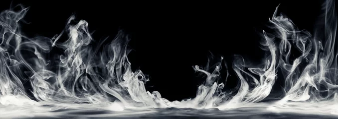 Fotobehang Real smoke exploding and swirling outwards. Dramatic smoke or fog effect for spooky Halloween or other dramatic background. © Leigh Prather