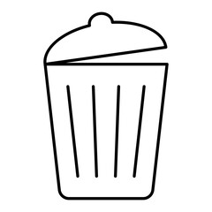 Dustbin Thin Line Icon