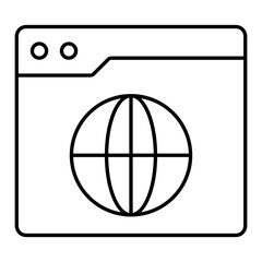 Worldwide Web Thin Line Icon