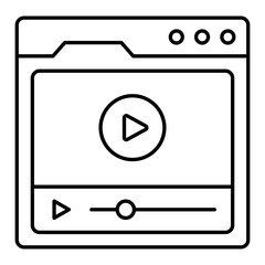 Video Streaming Thin Line Icon