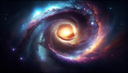 Obraz premium Stars and space at the center of the milky way galaxy for cosmic design, Generative AI
