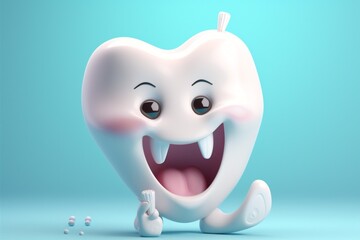 smile child tooth dental care dentistry smiling dentist hygiene blue. Generative AI.