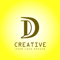  letter D minimalist logo design - obrazy, fototapety, plakaty