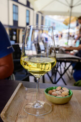 Drinking of cold spanish rueda verdejo white wine