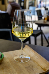 Drinking of cold spanish rueda verdejo white wine