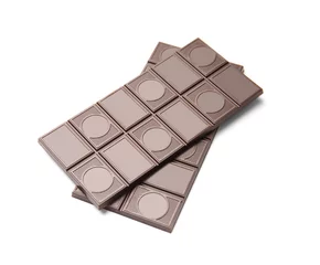 Fotobehang Black chocolate isolated on white background top view. © Наталья Марная