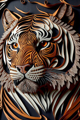 The tiger was magnificent tiger paper quilling, Generative AI