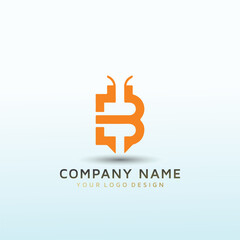 Letter B bit coin logo design