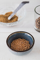 close up of mustard seeds and spices
