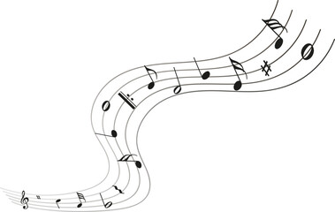 Music notes ,musical element. Vector flat illustration