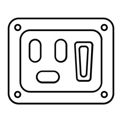 Electric Outlet Thin Line Icon