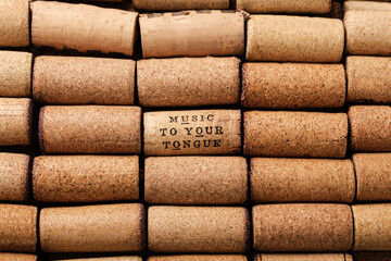 A lot of used wine corks. Winery background