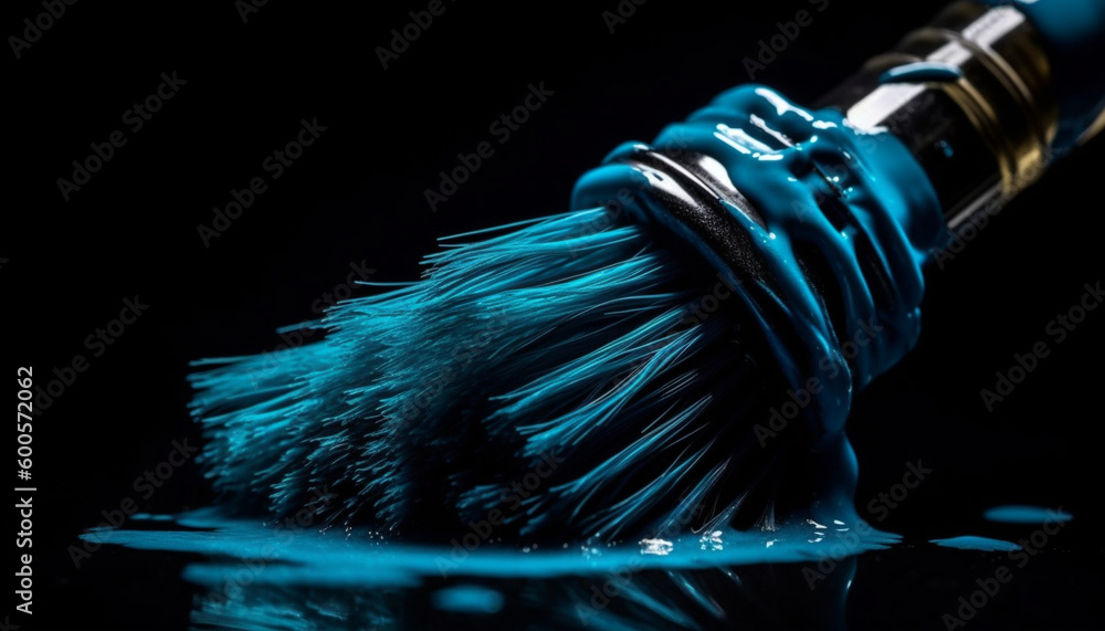 Poster wet feather drops on black background abstract generated by ai