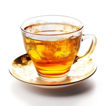 gold Tee in Tasse aus Glas - generative ai