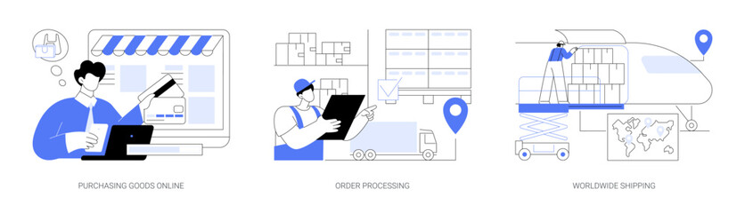 Online retail service abstract concept vector illustrations.