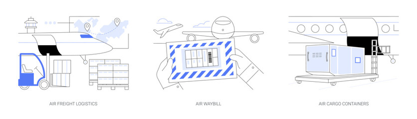 Worldwide shipping by plane abstract concept vector illustrations. © Visual Generation
