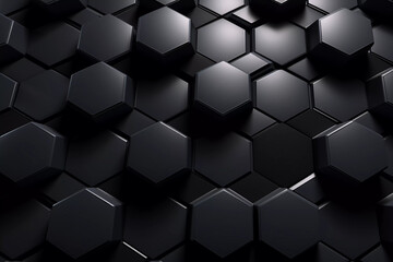 Onyx Hexagon Black Background Generative AI