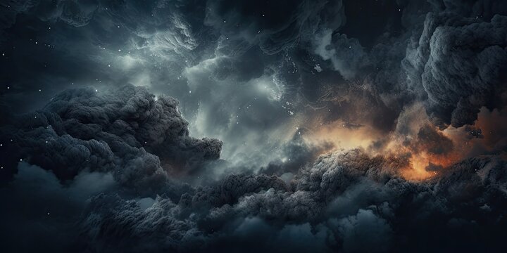 clouds and stars in space Generative AI