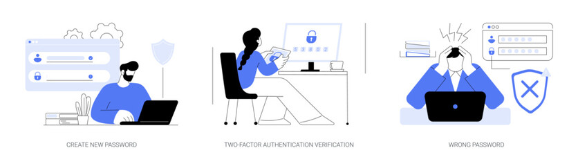 Fototapeta Password management abstract concept vector illustrations. obraz
