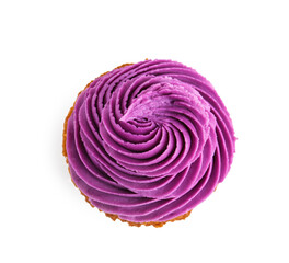 Obraz premium Tasty cupcake on white background