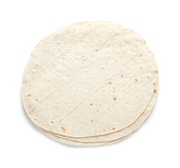 Thin lavash on white background