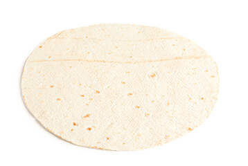 Thin lavash on white background