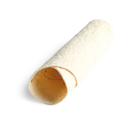 Thin lavash on white background