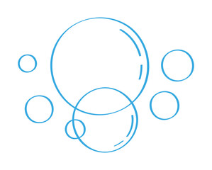 Water bubble vector in doodle style. Foam drop, fizz or soda in line style. Bubbles hand drawn illustration.