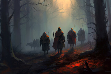 fantasy party in the forest