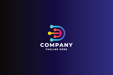 Digitalize Letter D Pro Logo Template
