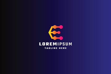 Fototapeta premium Electronic Letter E Pro Logo Template 