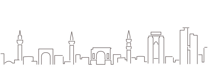 Tripoli Dark Line Simple Minimalist Skyline With White Background