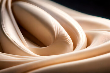 The white silk cloth used for the bride's dress had a beautiful texture that complemented the design perfectly.