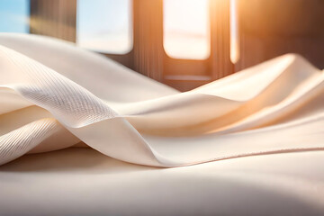 The white silk cloth used for the bride's dress had a beautiful texture that complemented the design perfectly.