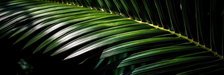 Tropical Green Leaf Banner AI Generated