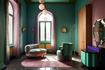 Living Room, Embellished Interiors and Rich Decor Designing a Luxurious Feel - Generative AI