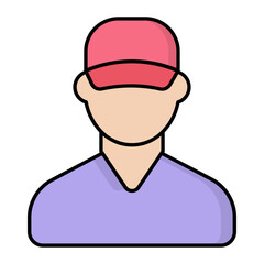 Delivery Boy Line Color Icon