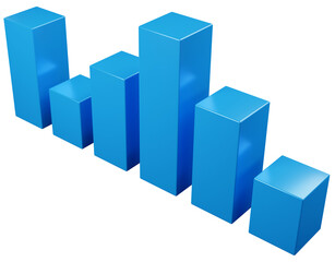 bar charts of the economy for efficient business management, 3d illustration