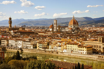 Fototapeta na wymiar The best spring view of Florence, Italy.