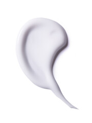 Cosmetic white texture swatch swoosh on white