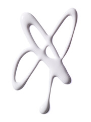 Cosmetic white texture swatch swoosh on white