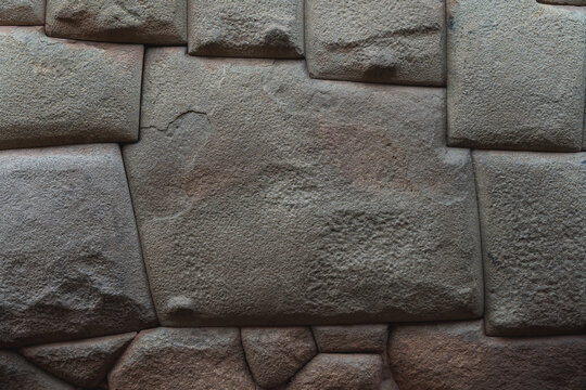 12 sided Inca Hatunrumiyoc stone, Twelve angled stone (La Piedra de Los Doce Angulos) of the ancient inca wall, Cusco, Peru